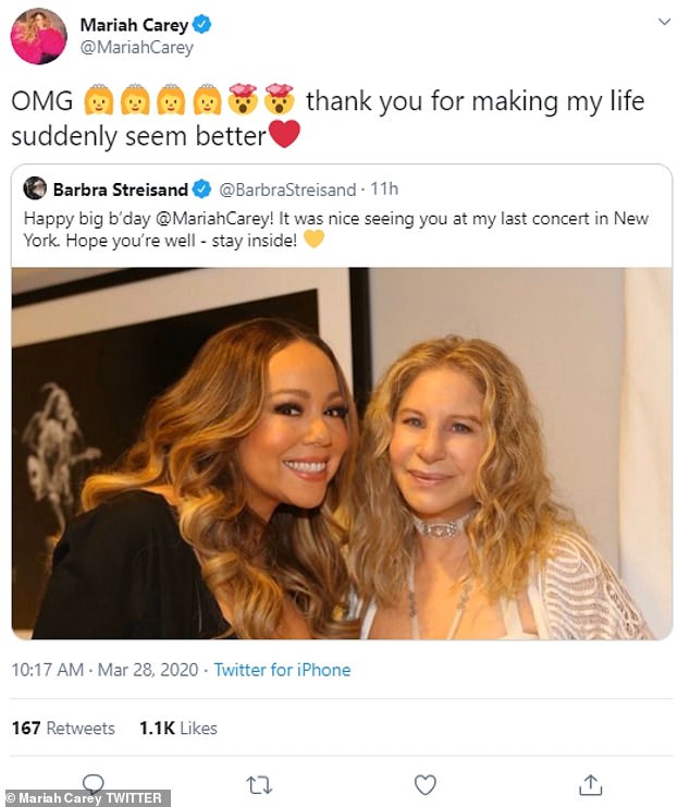 Mariah Carey Barbra Streisand Birthday instagram post