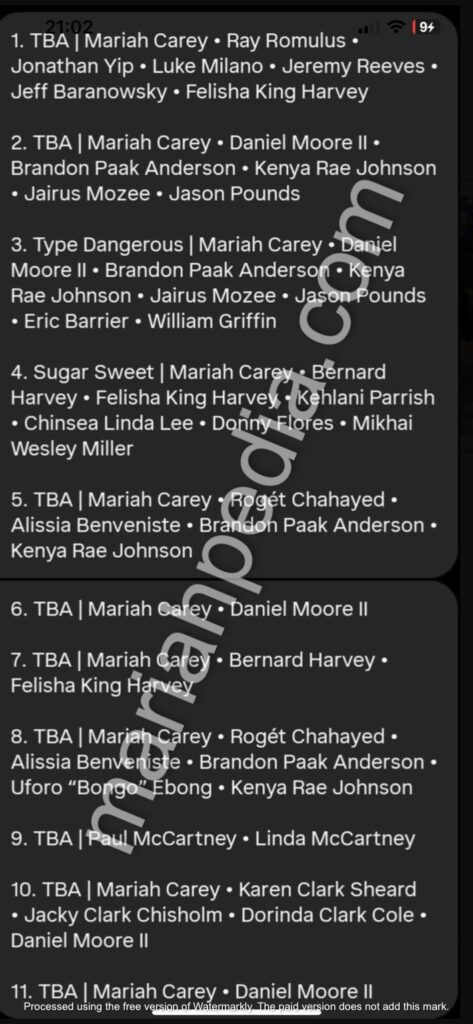 tracklist