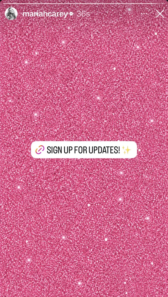 Mariah Carey Instagram Story teasing Glitter anniversary news