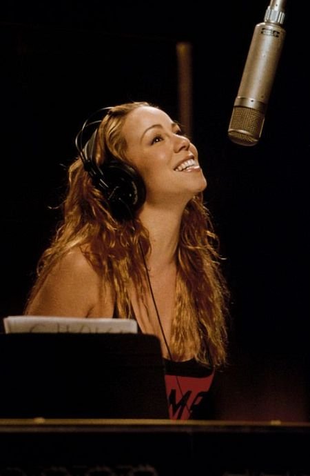Mariah Carey recording music during the Glitter era